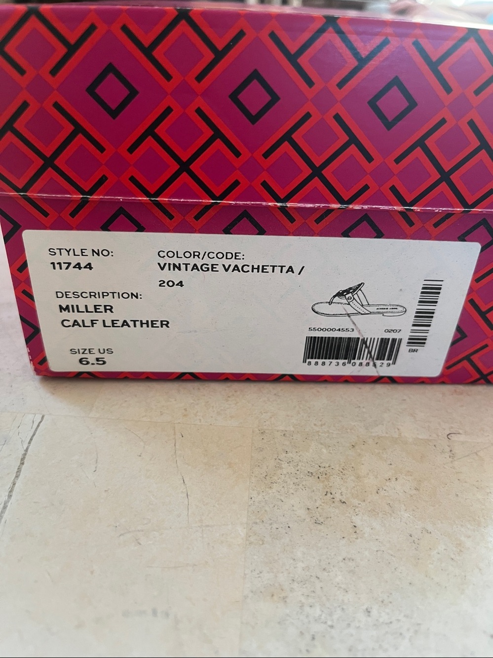 Tori Burch Miller Sandals Size 6.5, Box & Storage Bag - like new! - Picture 11 of 11